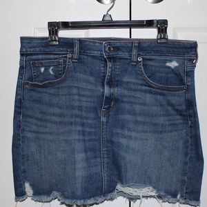 American Eagle Denim Distressed Skirt